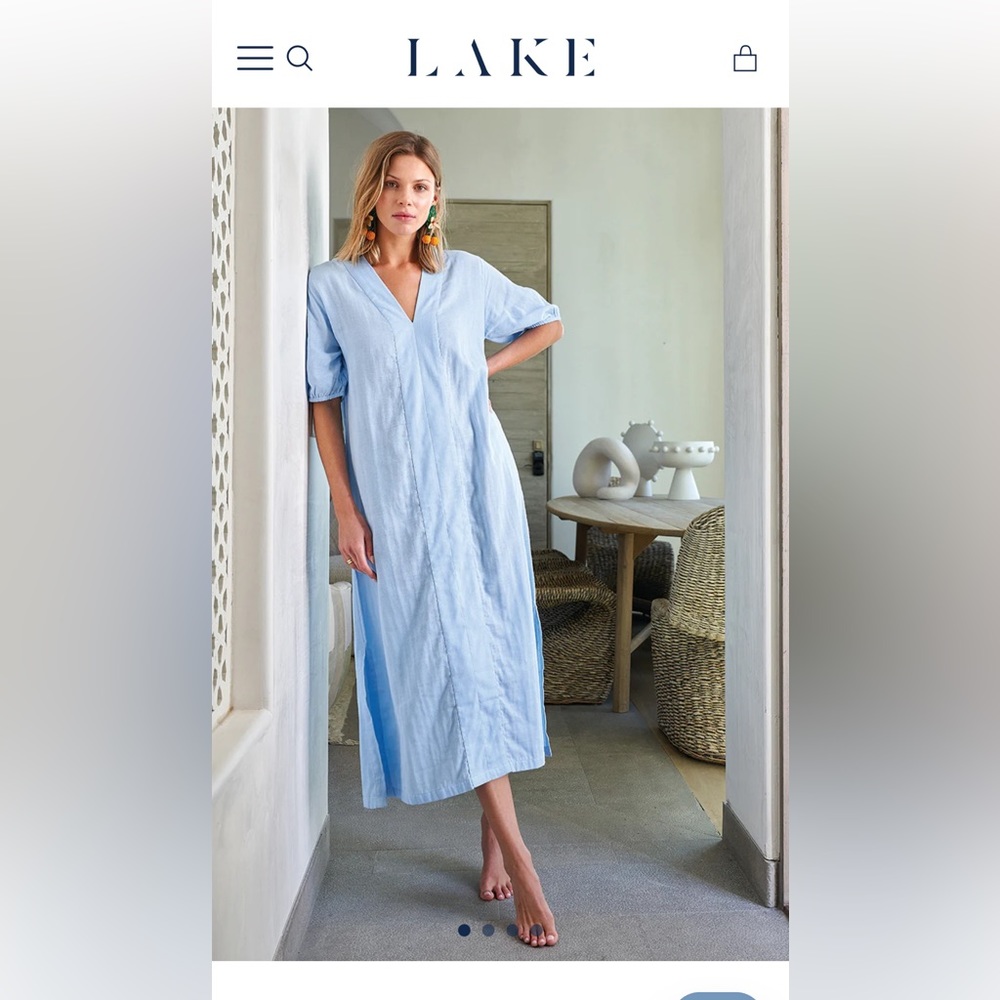 Lake Gauze Caftan in Morning Blue